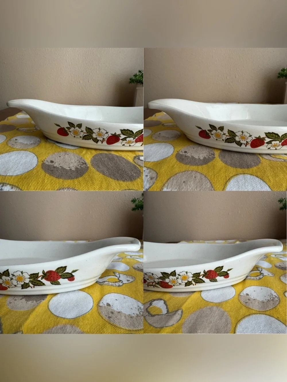 Vintage Sheffield Strawberries ‘n Cream lug handle baking dish